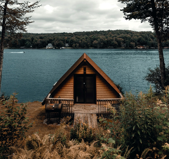 Small cabin or tiny house by water