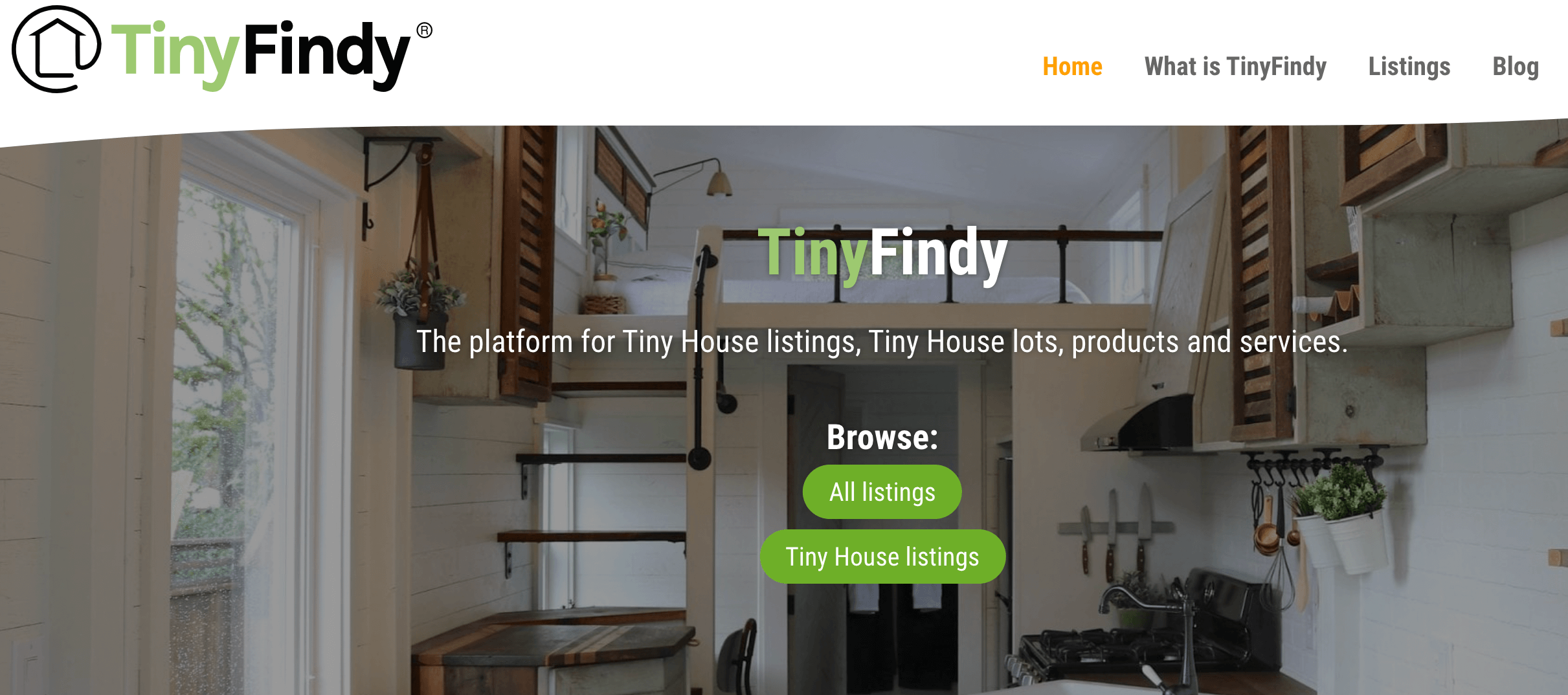 TinyFindy Tiny house website